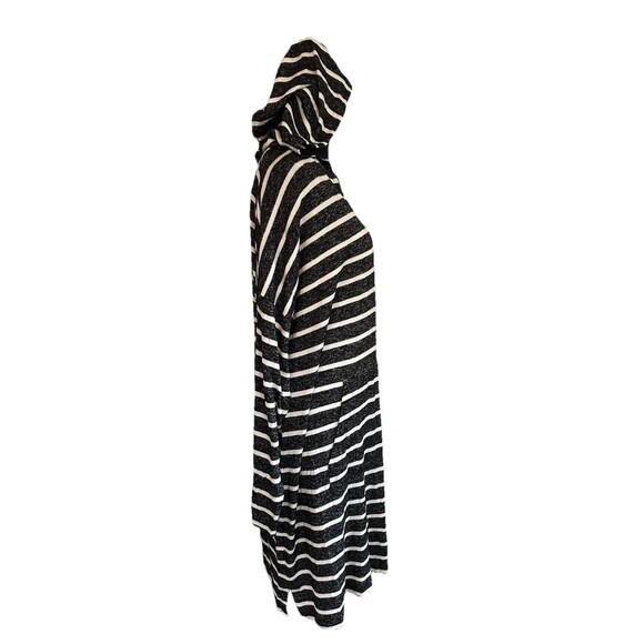 NWT Jones New York Black White Striped Tunic Hoodie Dress Pocket Woman’s Sz XL - Picture 4 of 10